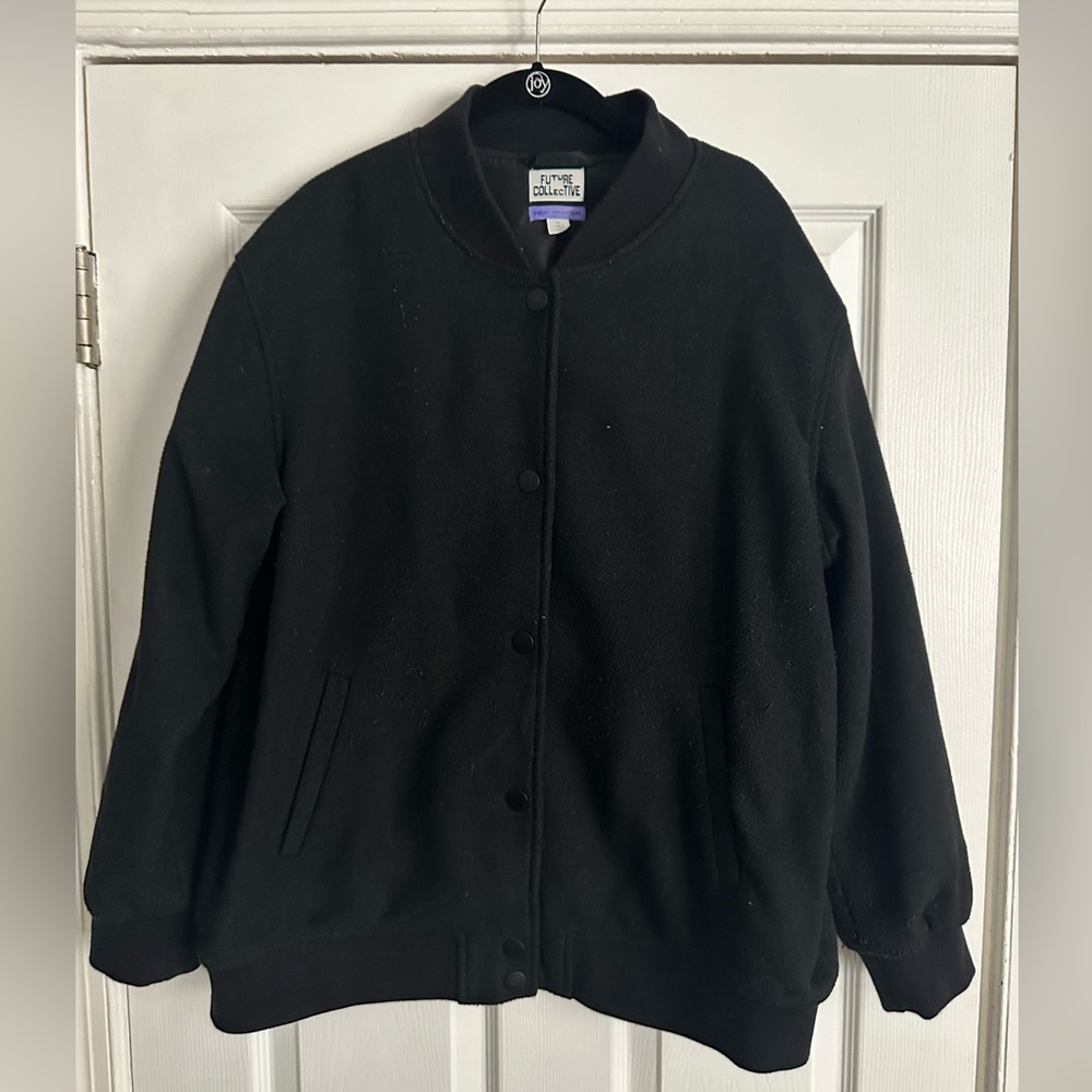 Kahlana Barfield Brown black bomber jacket.